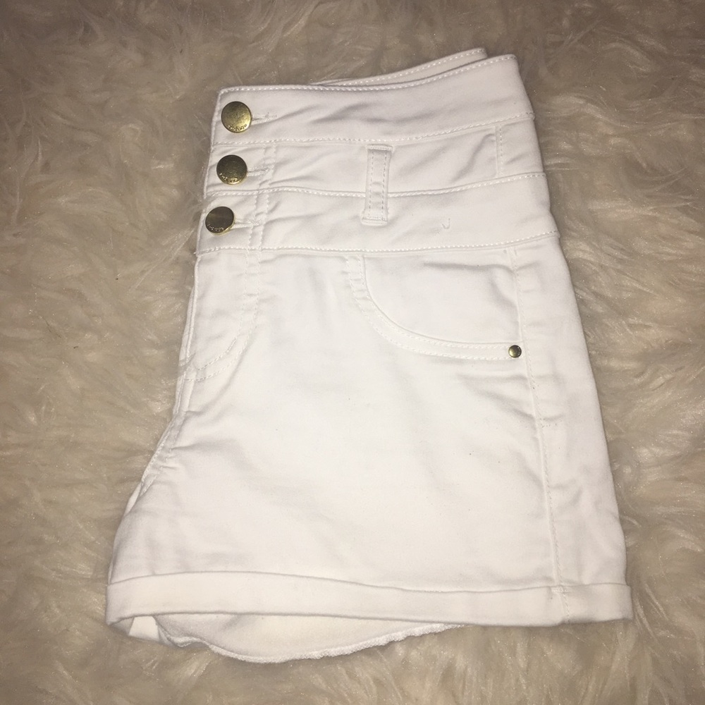 White High Waisted Shorts